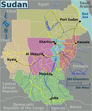 Carte régions Soudan