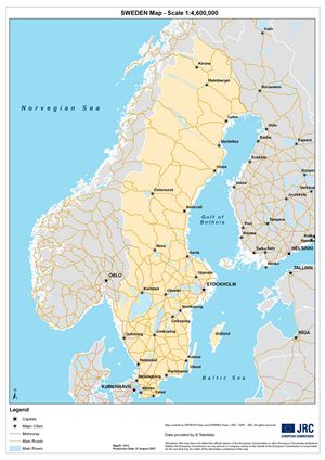 Carte frontières Suède
