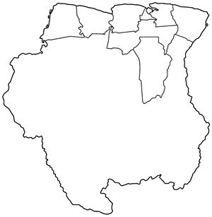 Carte Suriname vierge