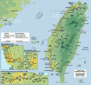 Carte ferroviaire Taïwan