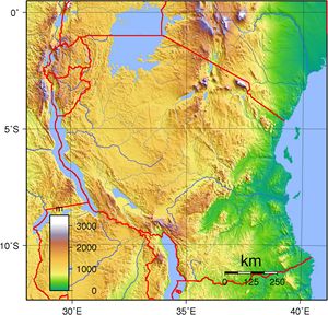 Carte topographique Tanzanie