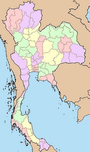 Carte Thaïlande vierge départements