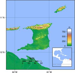 Carte topographique Trinité-et-Tobago