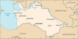 Carte des villes Turkménistan