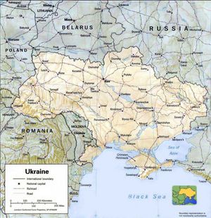 Carte relief Ukraine