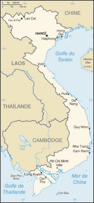 Carte des villes Viêt Nam